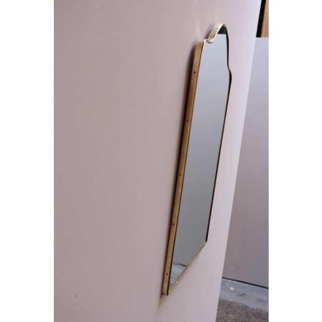 Vintage Italian Brass Arched Scalloped Wall Mirror After Gio Ponti For Sale In New York - Image 6 of 12