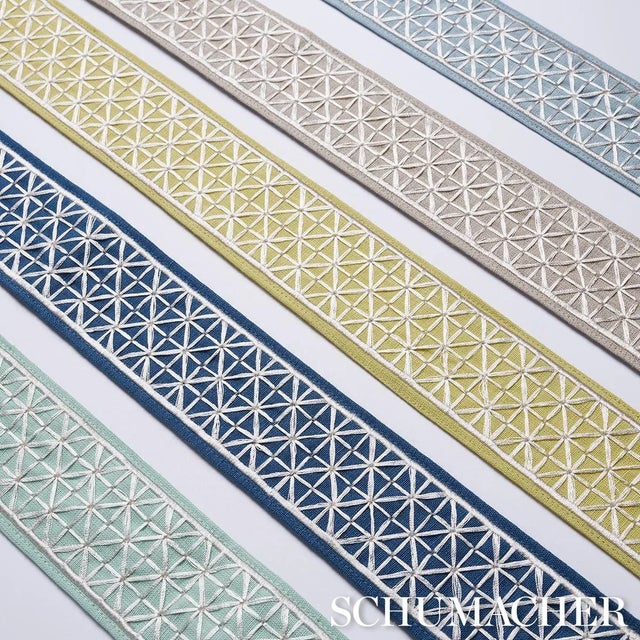 Schumacher Schumacher Directoire Tape Narrow In Sky For Sale - Image 4 of 4