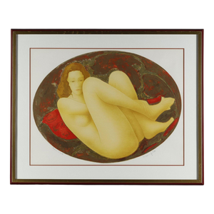 Alain Bonnefoit, Figure, 1986, Lithograph, Framed