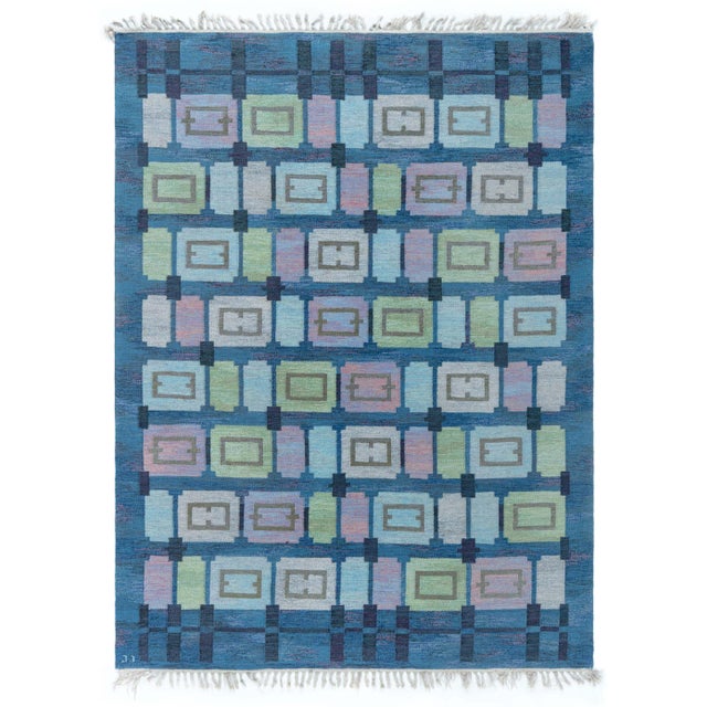 Doris Leslie Blau Vintage Swedish Rug by Judith Johansson Spice Hall For Sale