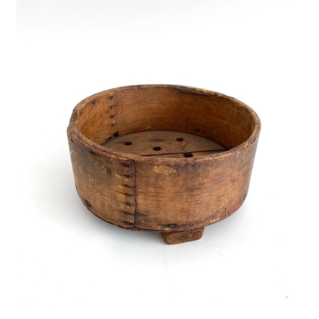 French Country Rare French Wood Faisselle Cheese Mold For Sale - Image 3 of 8