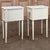 Late 20th Century Pair French Louis XVI Painted Side Tables ~ Nightstands With Carrara Marble For Sale - Image 18 of 18