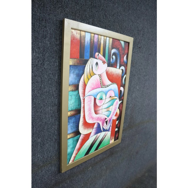 Abstract Expressionism Signed Oil on Canvas Woman Abstract Painting For Sale - Image 3 of 7