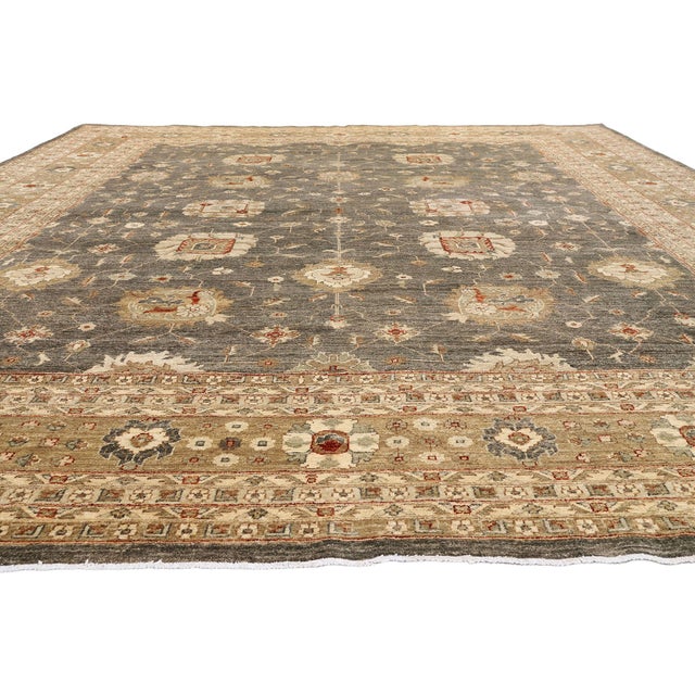 Contemporary Vintage Pakistani Oushak Rug, 11'10 X 14'11 For Sale - Image 3 of 10