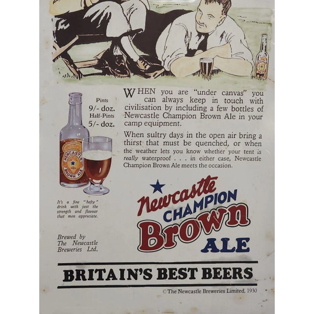 English 1930s English Pub Advertising Sign - Newcatle Brown Ale For Sale - Image 3 of 4