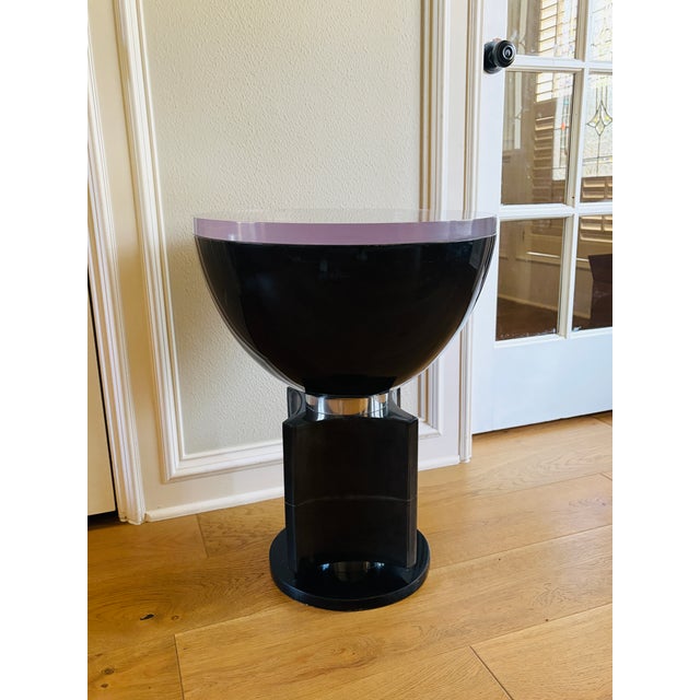 Sylvan s.f. Elba Charcoal Parchment, Brass & Resin Side Table by Sylvan Fiss For Sale In Houston - Image 6 of 18