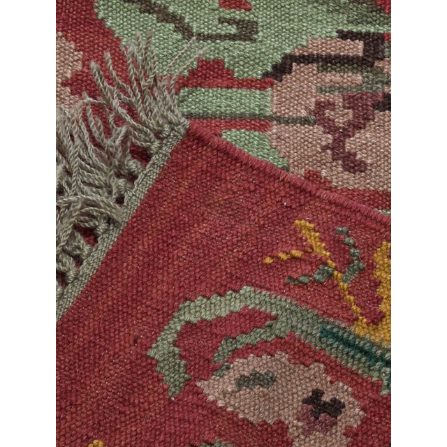 Textile Vintage 1970s Red Floral Kilim Runner Rug – 2’7” X 9’3” For Sale - Image 7 of 7