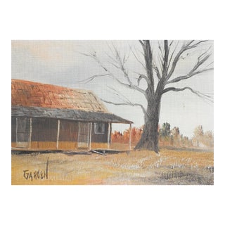 Small Mid 20th Century Old Farmhouse Painting For Sale