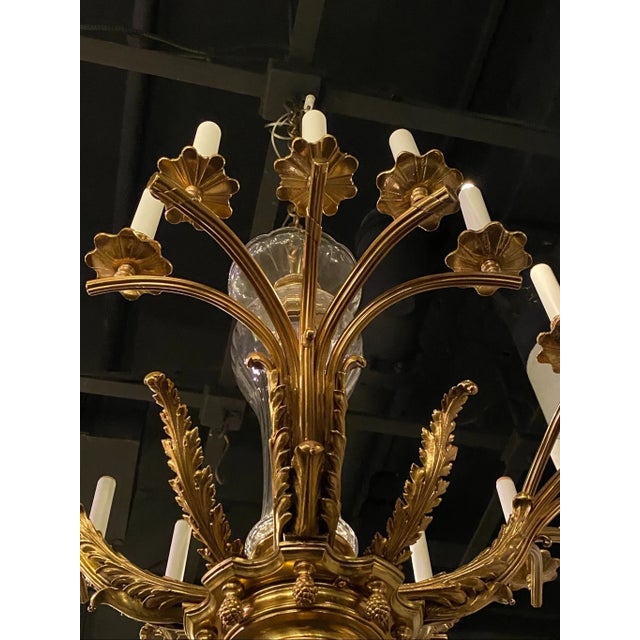 Vintage French Neoclassical Style Polished Brass 16-Light Sconce For Sale In Pittsburgh - Image 6 of 7