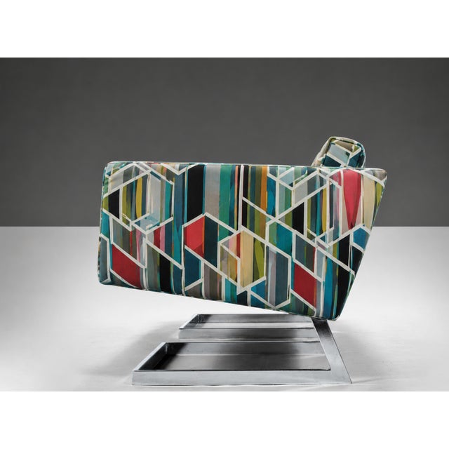Milo Baughman Thayer Coggin Cantilever Chrome Sofa For Sale - Image 10 of 11