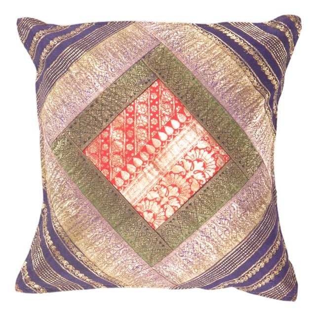 Pasargad DC Sari Silk Square Pillow Case For Sale