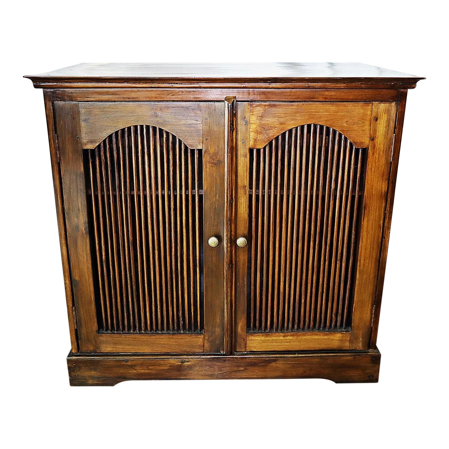 Vintage Bali Teak Commode Cabinet | Chairish