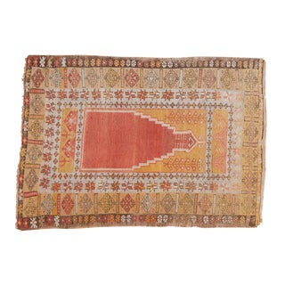 Vintage Turkish Prayer Rug - 3'8" x 5'2" For Sale