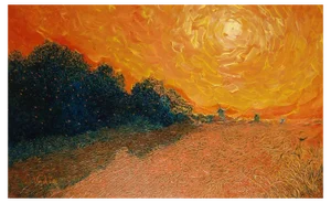 Vadim Kovalev, Sunset, Oil on Canvas