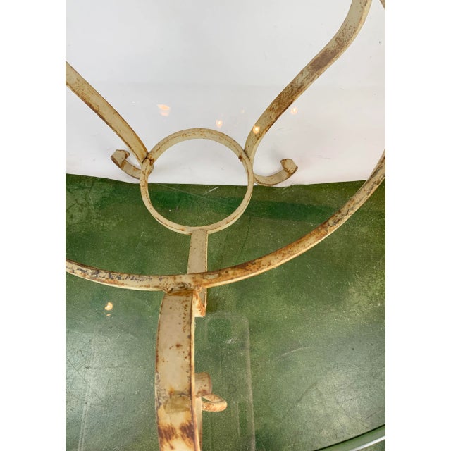 Hand Turned Iron Side Table With Glass Top For Sale - Image 9 of 13