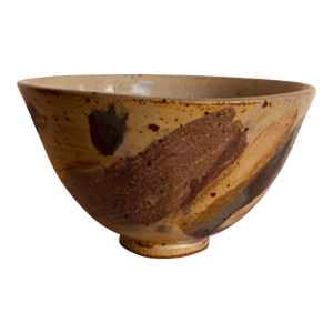 Hand-Painted Stoneware Bowl With Copper Glaze
