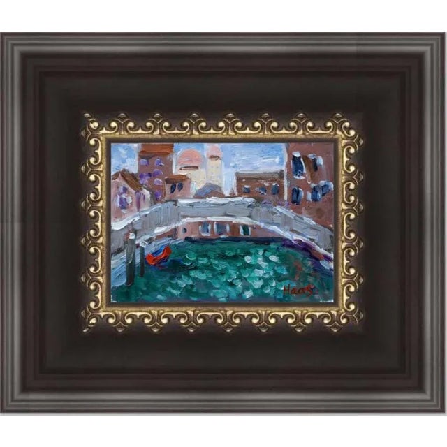 Wood Venice, Contemporary Italian Cityscape Oil Painting For Sale - Image 7 of 10