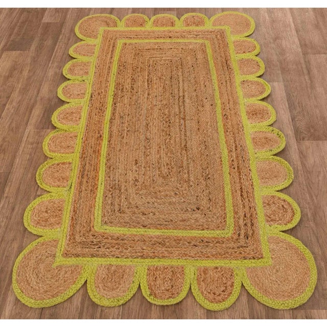 Margarita Scallop Jute Hand Made Bohemian Rug 9x12 Ft. For Sale - Image 11 of 12