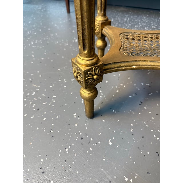 French Louis XVI Inset Marble Top Gilded Pedestal For Sale - Image 12 of 12