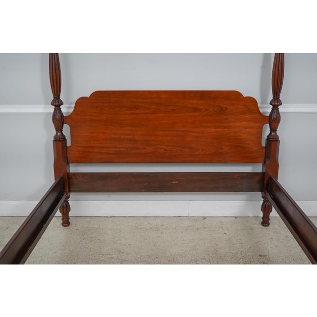 Queen Size Sheraton Design Cherry Poster Bed For Sale - Image 4 of 13