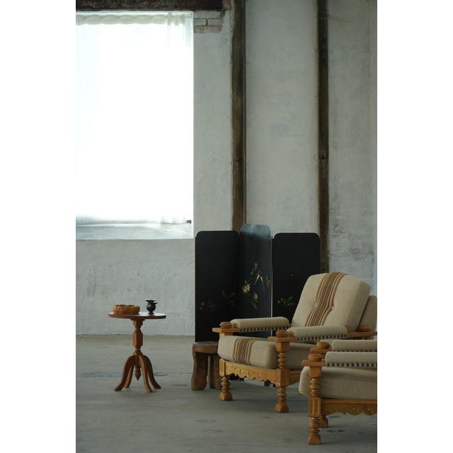 Scandinavian Oak Pedestal Side Tables with Curved Legs, 1960s, Set of 2 For Sale - Image 16 of 17