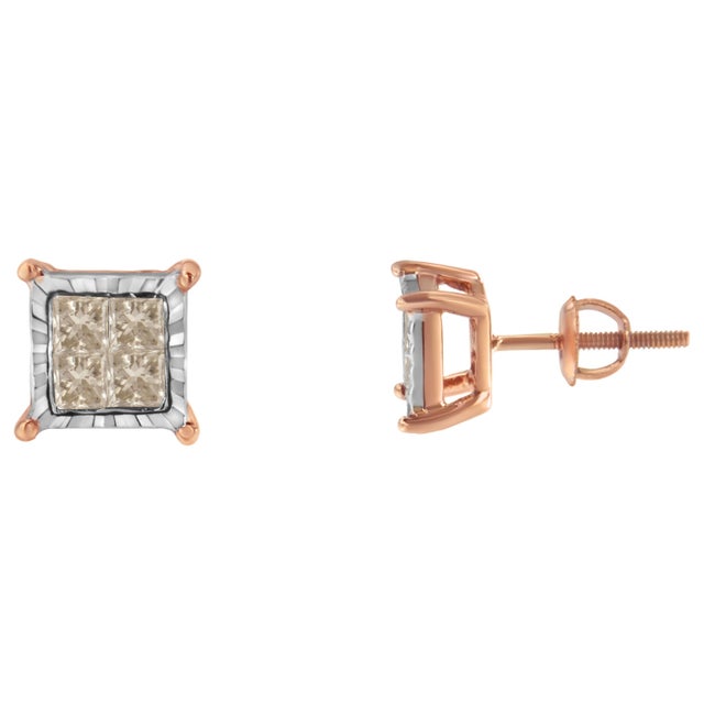 Elegant diamond stud earrings that she'll cherish forever. This classic piece is made in the finest 10k two-toned gold,...