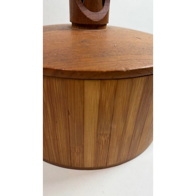 Jens Quistgaard Dansk Modern Bamboo and Teak Ice Bucket, 1960, Denmark For Sale - Image 9 of 9
