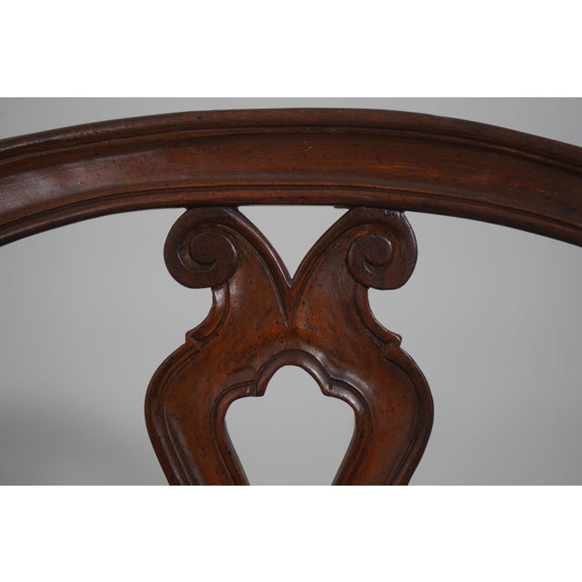 1930s Vintage Italian Walnut Finish Vanity Bench Chair For Sale - Image 5 of 18