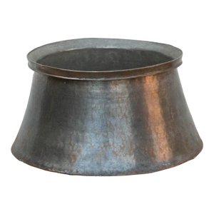 15" Dm Antique Copper Cauldran Pot