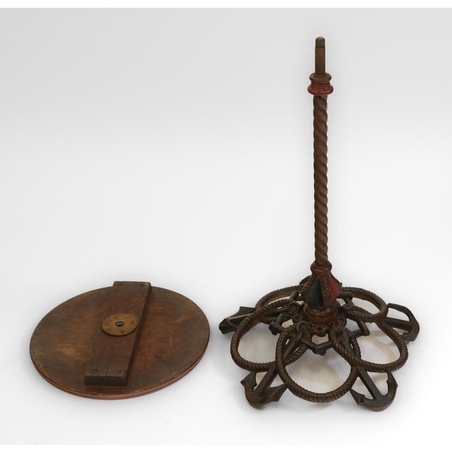 Black 19th Century Cast Iron Nautical Anchor & Rope Side Table For Sale - Image 8 of 11