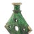 Late 20th Century Vintage Moroccan Tamegroute Green Glazed Candle Holder With Brass Accents For Sale - Image 5 of 9