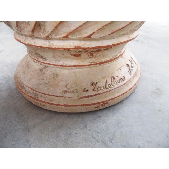 Ceramic Pair of Weathered and Striated Anduze Planters From France For Sale - Image 7 of 13