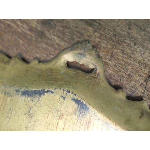 Decorative Carved Gold and Blue Painted Italian Sideboard Tray, 1960 For Sale - Image 6 of 8