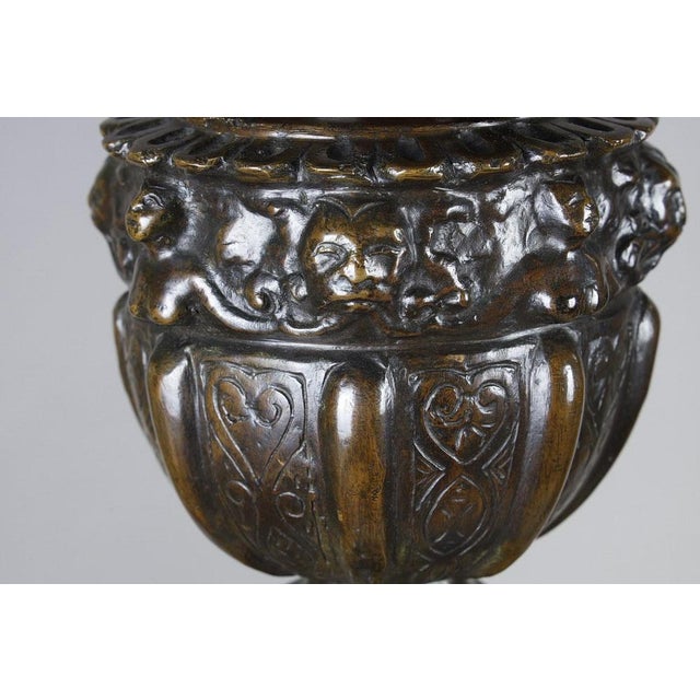 Large Renaissance Style Andirons in Patinated Bronze, 1880S, Set of 2 For Sale - Image 16 of 18