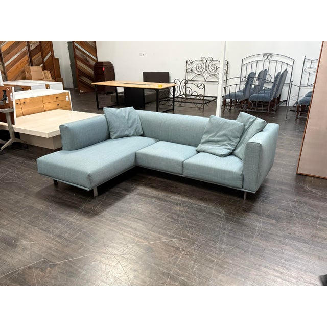 Design Plus Gallery presents a Sectional by Matthew Hilton for Design Within Reach. Upholstered in a pale blue woven...
