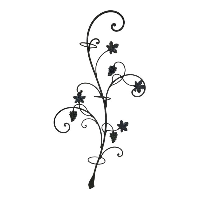 Wrought Iron Floral Garden Wall Decor For Sale