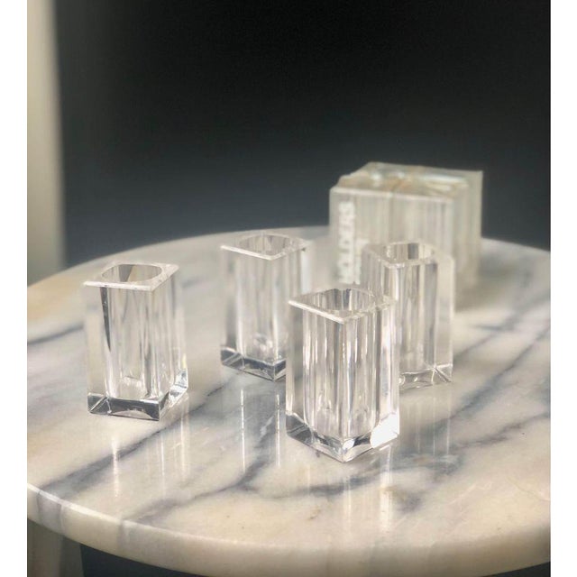 Vintage Lucite Bud Vase Table Setting Markers- Set of 4 For Sale - Image 4 of 5