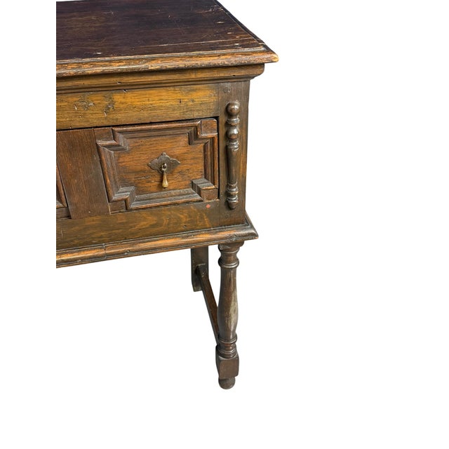 19th Century Antique Geometric Oak Dresser Base, 1890s For Sale - Image 5 of 16