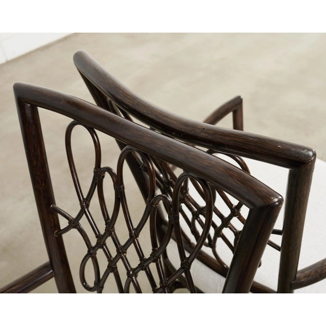 Black Set of Four Barbara Barry Rattan Script Dining Chairs For Sale - Image 8 of 18