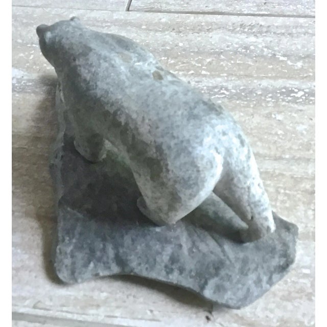 Stone Vintage Carved Stone Bear Sculpture For Sale - Image 7 of 9