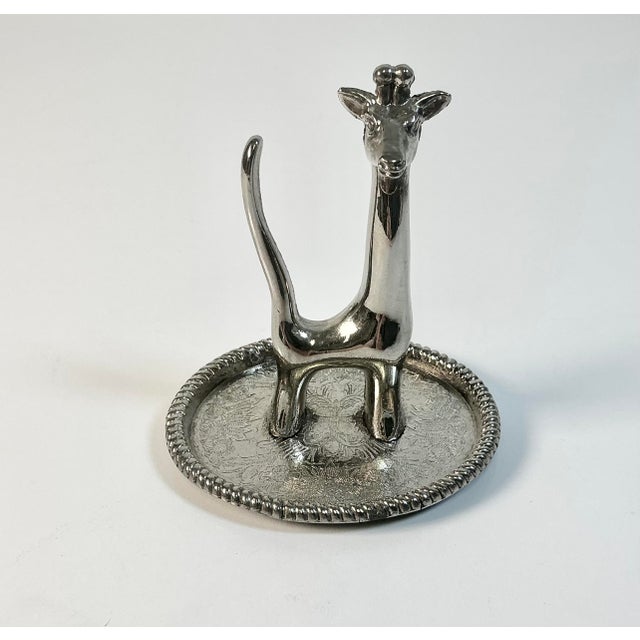 Mid-Century Modern Mid-Century Boho Chic Figurine Giraffe Ring Trinket Catchall For Sale - Image 3 of 9