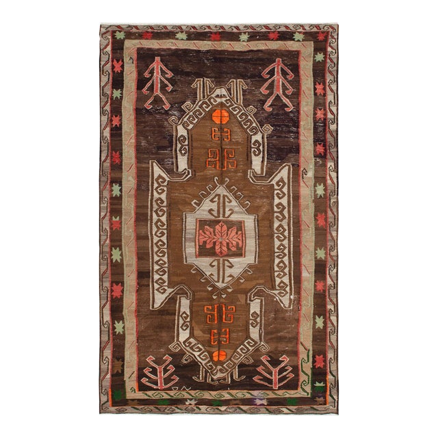 Vintage Turkish Kars Kilim Rug - 7`1" X 11`8" For Sale