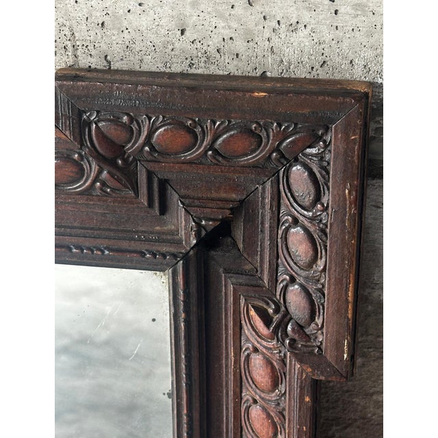 Antique Neo-Renaissance Carved Wooden Mirror, 1890s For Sale - Image 6 of 18