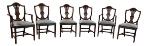 English Mahogany Hepplewhite Chairs, 1920s, Set of 6