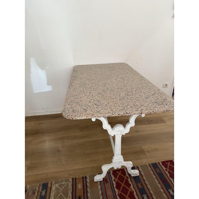 Antique French Bistro Table with Cast Iron Base by Gillet Castres, 1892 For Sale - Image 4 of 12