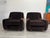 Vintage Italian Lounge Chairs in Chocolate Brown Velvet, 1970s, Set of 2 For Sale - Image 9 of 10