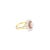 Contemporary Double Halo Pearl & Ruby Ring 7MM Pearl 14k Yellow Gold, Size 5 For Sale - Image 3 of 5