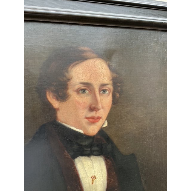 Vintage Boho Original Oil Portrait on Canvas For Sale In West Palm - Image 6 of 10