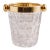 1960s Mid Century Crystal Modern Ice Bucket With Gold Rim For Sale