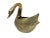Vintage large solid brass swan planter. Good casting details to wings and face. Elegant long curved neck.